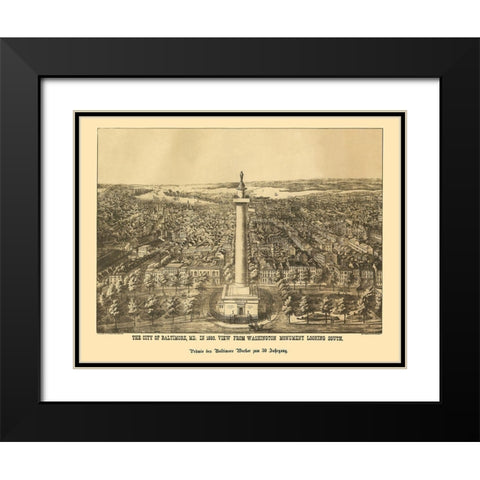 Baltimore Maryland - Sachese 1880 Black Modern Wood Framed Art Print with Double Matting by Sachese