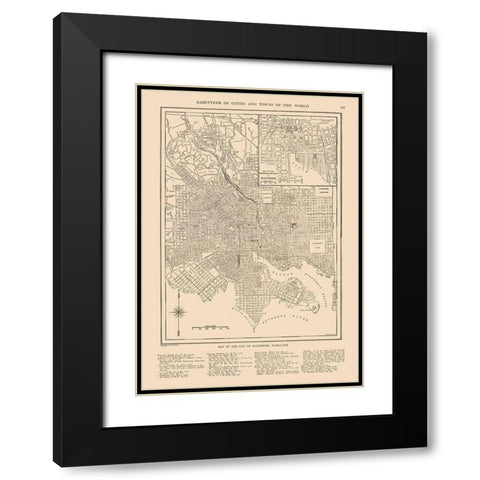 Baltimore  Maryland- Reynold 1921 Black Modern Wood Framed Art Print with Double Matting by Reynold
