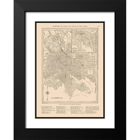 Baltimore  Maryland- Reynold 1921 Black Modern Wood Framed Art Print with Double Matting by Reynold