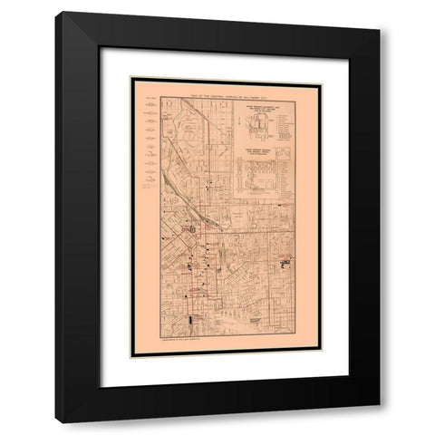 Baltimore Maryland - Horn  1910  Black Modern Wood Framed Art Print with Double Matting by Horn