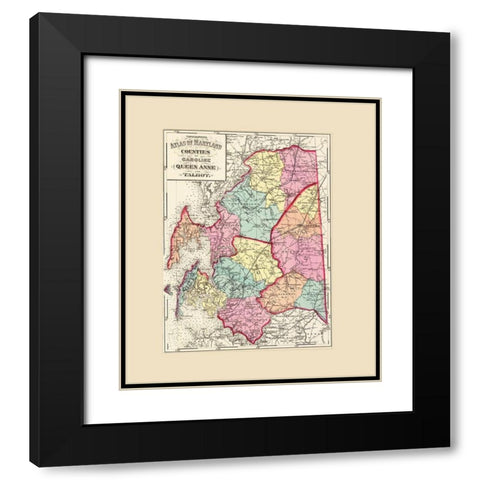 Caroline  Queen Anne  Talbot Maryland Black Modern Wood Framed Art Print with Double Matting by Martenet