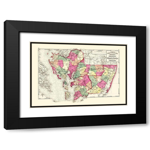 Dorchester Wicomico Somerset Worcester Maryland Black Modern Wood Framed Art Print with Double Matting by Stedman