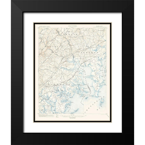 Gunpowder Maryland Pennsylvania Quad - USGS 1901 Black Modern Wood Framed Art Print with Double Matting by USGS