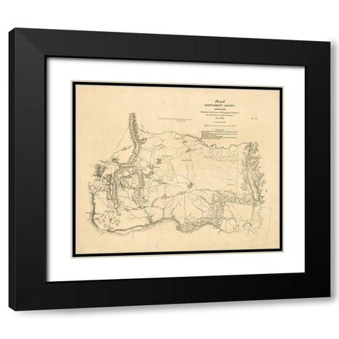 Montgomery County Maryland -1862 Black Modern Wood Framed Art Print with Double Matting by Unknown