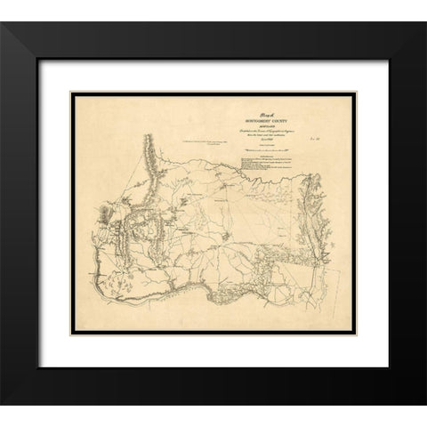 Montgomery County Maryland -1862 Black Modern Wood Framed Art Print with Double Matting by Unknown