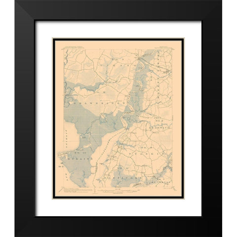 Nanticoke Maryland Quad - USGS 1903 Black Modern Wood Framed Art Print with Double Matting by USGS