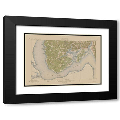 Nanjemoy Maryland Quad - USGS 1913 Black Modern Wood Framed Art Print with Double Matting by USGS