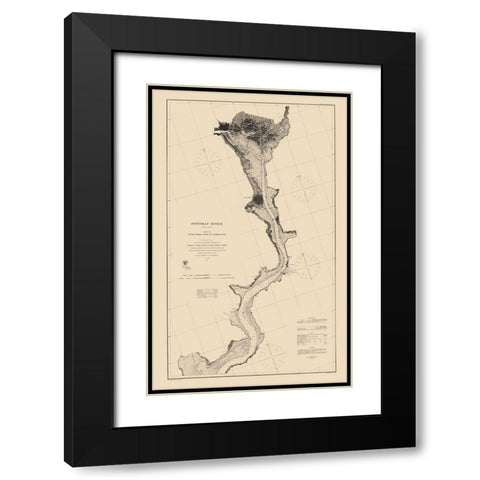 Potomac River Sheet - USCS 1864 Black Modern Wood Framed Art Print with Double Matting by USCS