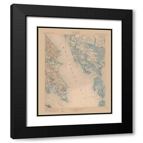 St Mary Maryland Quad - USGS 1906 Black Modern Wood Framed Art Print with Double Matting by USGS