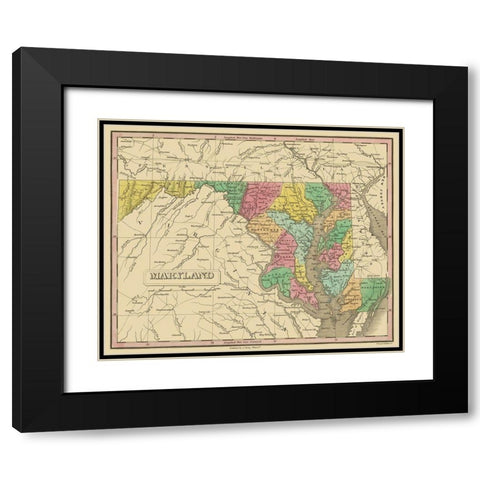 Maryland - Finley 1831 Black Modern Wood Framed Art Print with Double Matting by Finley