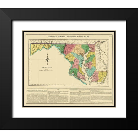 Maryland, Delaware, Pennsylvania, Virginia Black Modern Wood Framed Art Print with Double Matting by Carey