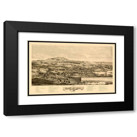 Blue Hill Maine -1896 Black Modern Wood Framed Art Print with Double Matting by Unknown