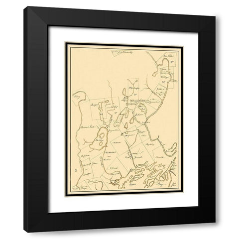 Cumberland Maine Landowner - Greenleaf 1771 Black Modern Wood Framed Art Print with Double Matting by Greenleaf