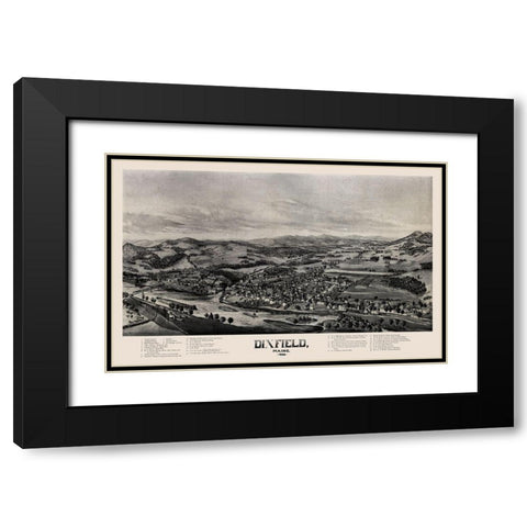 Dixfield Maine -1896 Black Modern Wood Framed Art Print with Double Matting by Unknown
