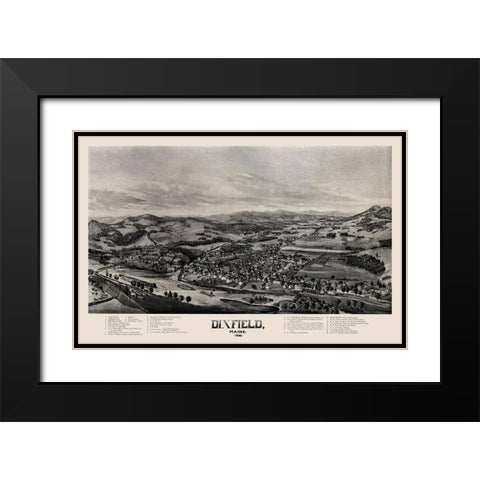 Dixfield Maine -1896 Black Modern Wood Framed Art Print with Double Matting by Unknown