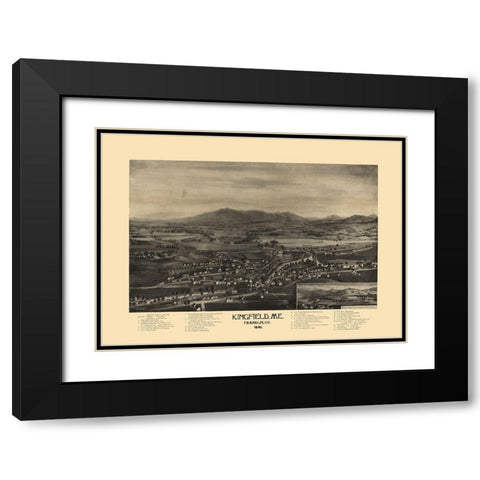 Kingfield Maine - Norris 1895  Black Modern Wood Framed Art Print with Double Matting by Norris