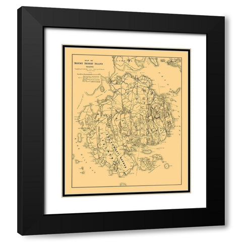 Mount Desert Island Maine - Bunker 1911  Black Modern Wood Framed Art Print with Double Matting by Bunker