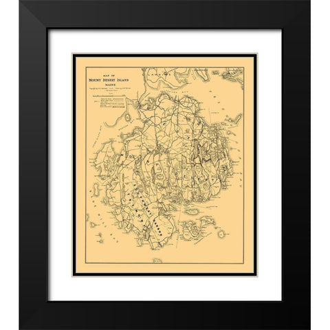 Mount Desert Island Maine - Bunker 1911  Black Modern Wood Framed Art Print with Double Matting by Bunker