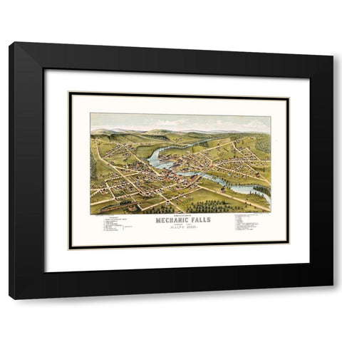 Mechanic Falls Maine - Stoner 1878  Black Modern Wood Framed Art Print with Double Matting by Stoner