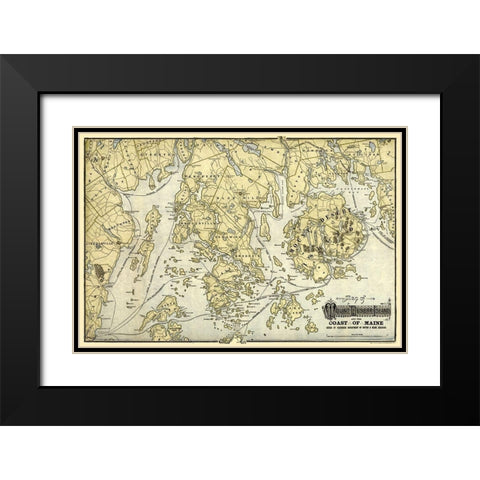 Mount Desert Island  Maine-1900 Black Modern Wood Framed Art Print with Double Matting by Unknown
