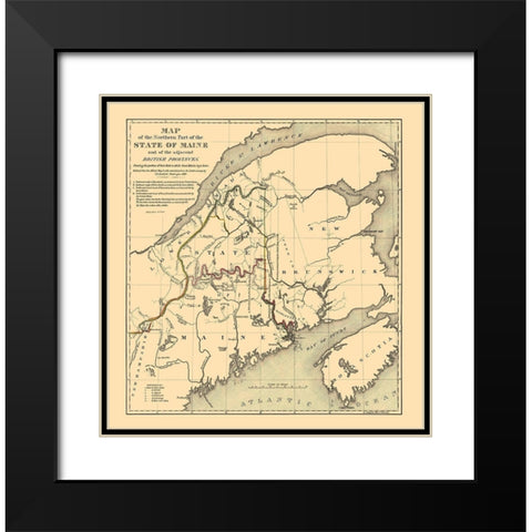 Maine Northern - Hoen 1830 Black Modern Wood Framed Art Print with Double Matting by Hoen