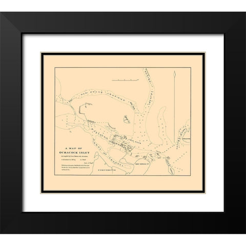 Ocracock Inlet - Swift 1835 Black Modern Wood Framed Art Print with Double Matting by Swift