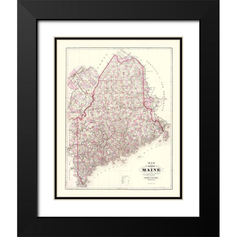 Maine - Colby  1887 Black Modern Wood Framed Art Print with Double Matting by Colby