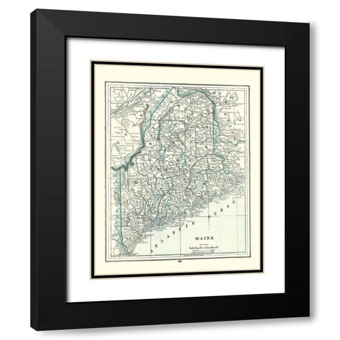 Maine - Rathbun 1893 Black Modern Wood Framed Art Print with Double Matting by Rathbun