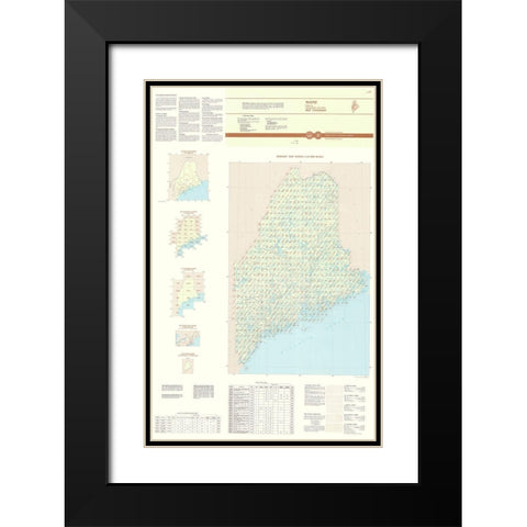 Maine Maine Quad - USGS 1994 Black Modern Wood Framed Art Print with Double Matting by USGS