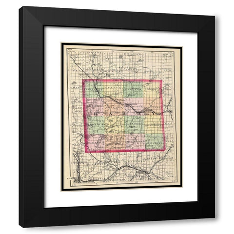 Barry Michigan - Walling 1873 Black Modern Wood Framed Art Print with Double Matting by Walling