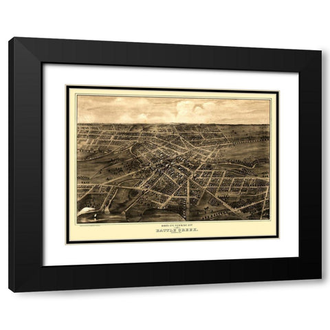 Battle Creek Michigan - Ruger 1870  Black Modern Wood Framed Art Print with Double Matting by Ruger