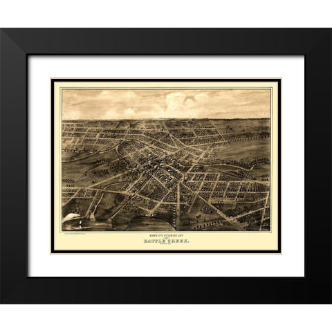 Battle Creek Michigan - Ruger 1870  Black Modern Wood Framed Art Print with Double Matting by Ruger