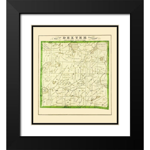 Dexter Michigan Landowner - Everts 1874 Black Modern Wood Framed Art Print with Double Matting by Everts