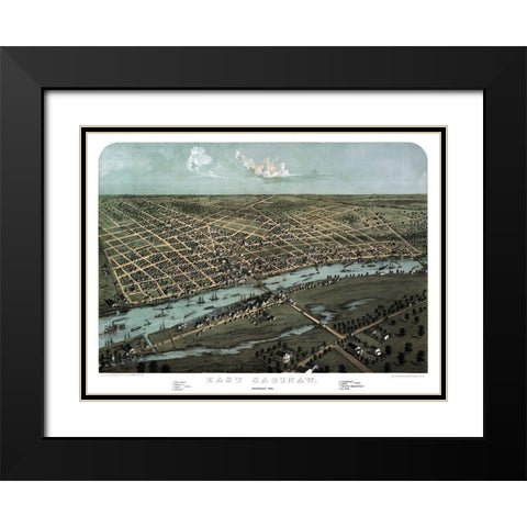 East Saginaw Michigan - Ruger 1867  Black Modern Wood Framed Art Print with Double Matting by Ruger