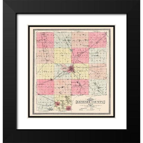 Genesee Michigan - Day 1899 Black Modern Wood Framed Art Print with Double Matting by Day