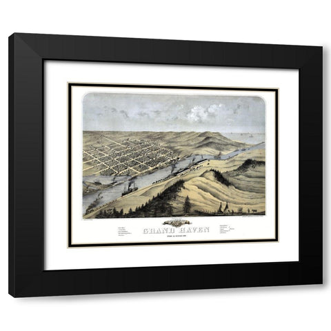 Grand Haven Michigan - Ruger 1868  Black Modern Wood Framed Art Print with Double Matting by Ruger