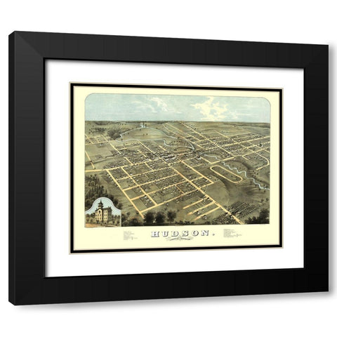 Hudson Michigan - Ruger 1868  Black Modern Wood Framed Art Print with Double Matting by Ruger