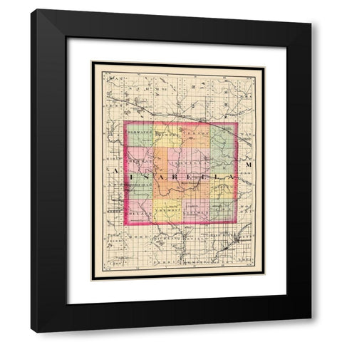 Isabella Michigan - Walling 1873 Black Modern Wood Framed Art Print with Double Matting by Walling