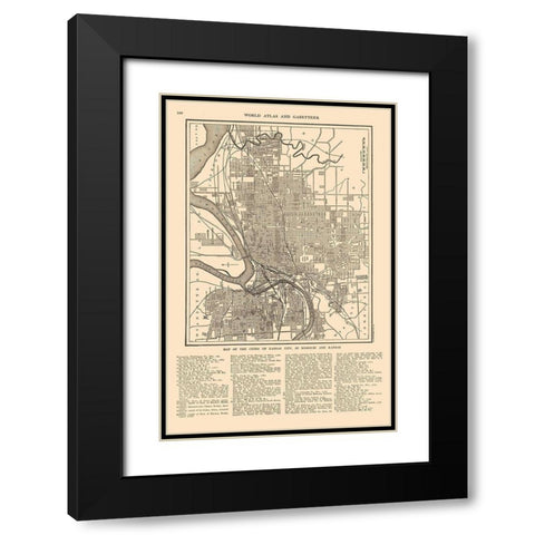 Kansas City  Missouri - Reynold 1921 Black Modern Wood Framed Art Print with Double Matting by Reynold