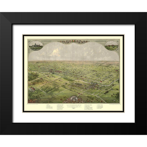 Lansing Michigan - Ruger 1866 Black Modern Wood Framed Art Print with Double Matting by Ruger