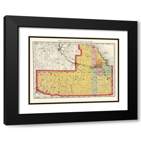 Marquette Michigan - Walling 1873 Black Modern Wood Framed Art Print with Double Matting by Walling