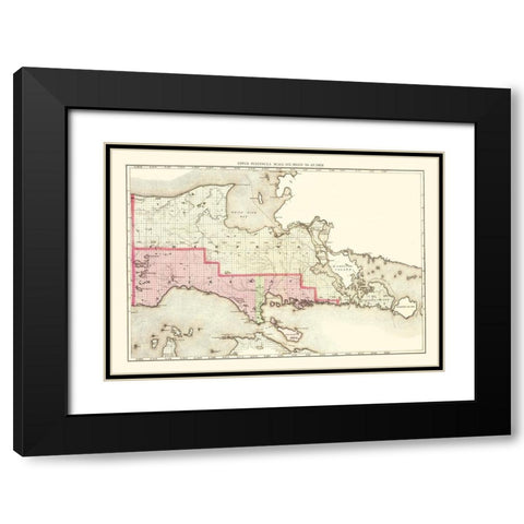 Mackinac Michigan - Walling 1873 Black Modern Wood Framed Art Print with Double Matting by Walling