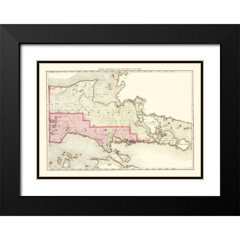 Mackinac Michigan - Walling 1873 Black Modern Wood Framed Art Print with Double Matting by Walling