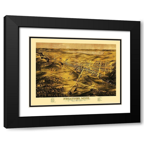 Negaunee Michigan - Bailey 1871 Black Modern Wood Framed Art Print with Double Matting by Bailey