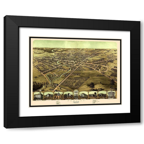 Pontiac Michigan - Ruger 1867 Black Modern Wood Framed Art Print with Double Matting by Ruger