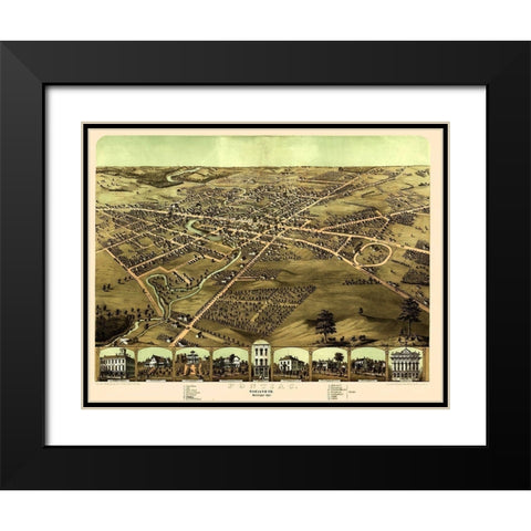 Pontiac Michigan - Ruger 1867 Black Modern Wood Framed Art Print with Double Matting by Ruger