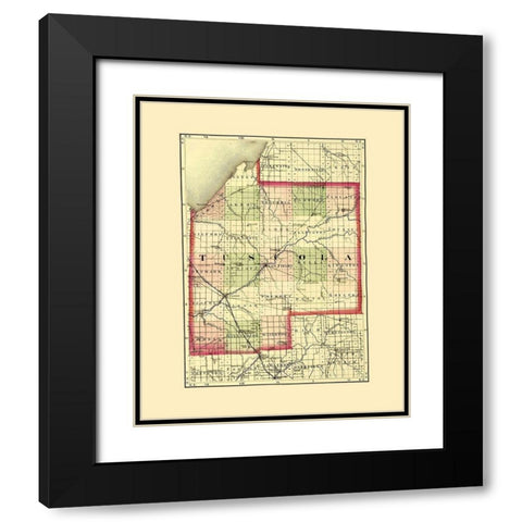 Tuscola Michigan - Walling 1873 Black Modern Wood Framed Art Print with Double Matting by Walling