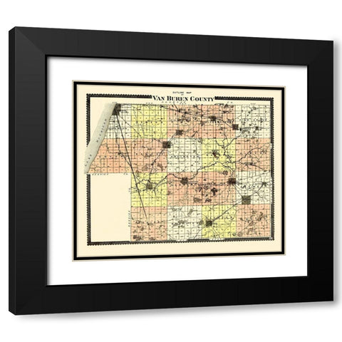 Van Buren Michigan - Goss 1895 Black Modern Wood Framed Art Print with Double Matting by Goss
