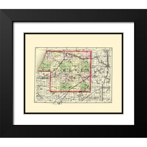 Van Buren Michigan - Walling 1873 Black Modern Wood Framed Art Print with Double Matting by Walling
