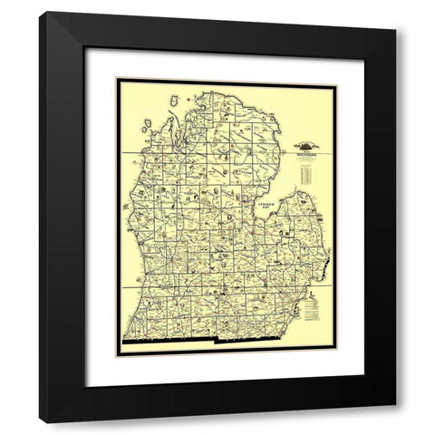 Transportation Routes - McEwen 1897 Black Modern Wood Framed Art Print with Double Matting by McEwen